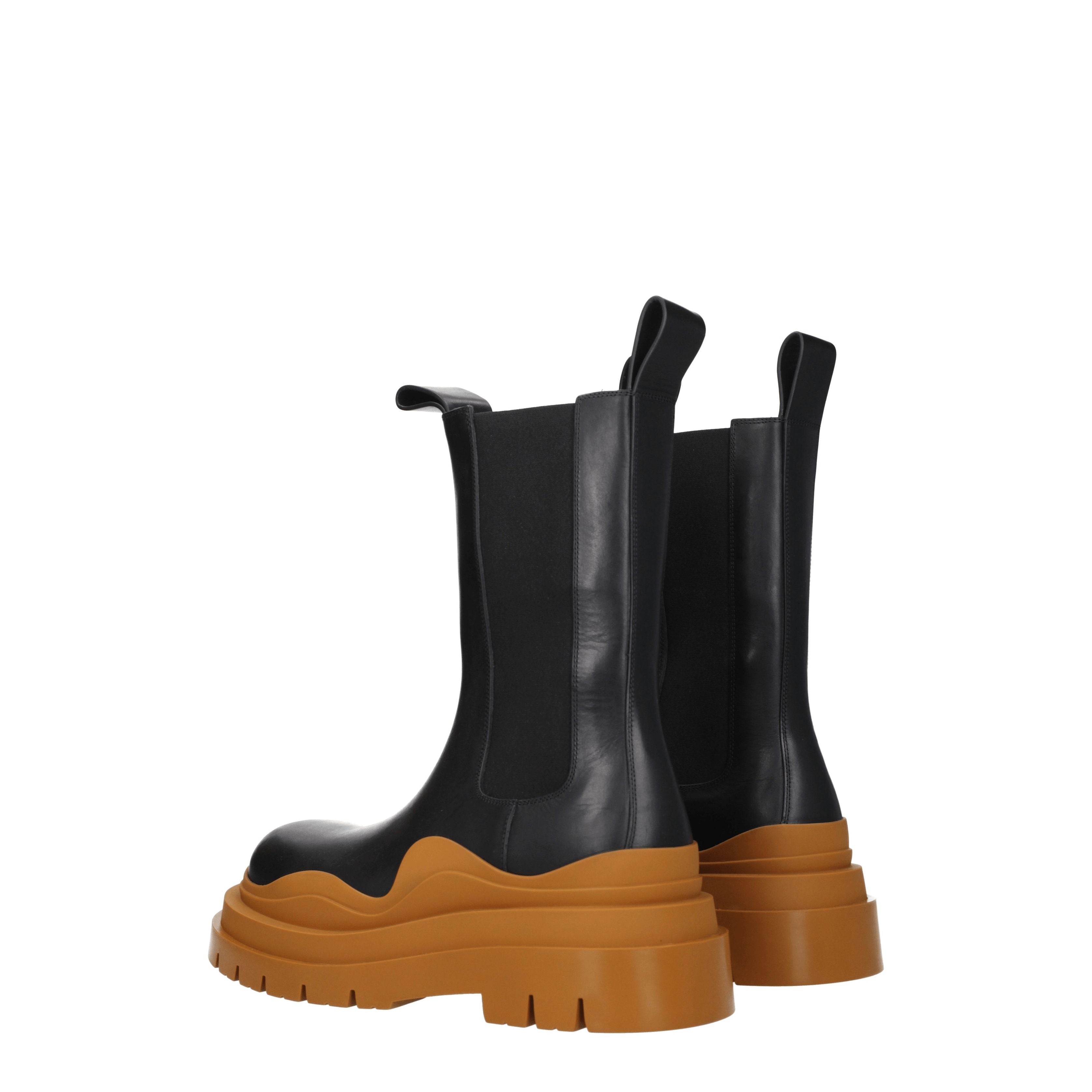Bottega Veneta Ankle Boots Men Leather Black/Cognac | B-Exit – B