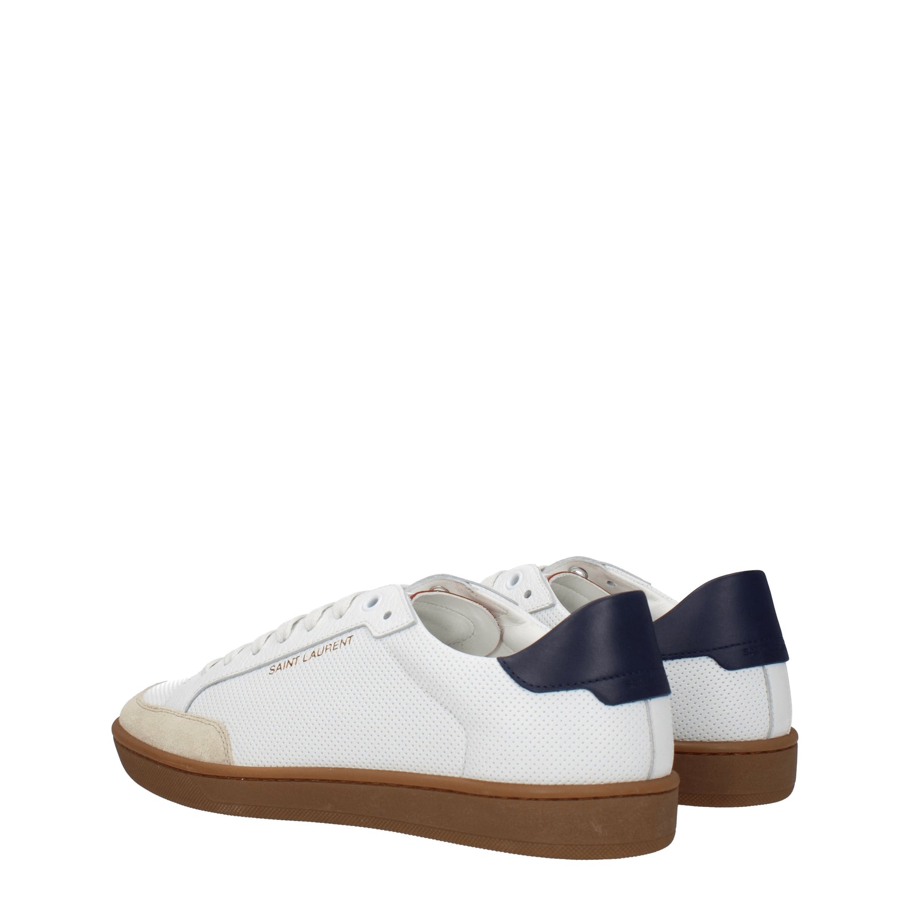 Saint Laurent Sneakers Uomo Pelle Bianco Blu
