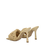 Bottega Veneta Sandali lido Donna Rafia Beige Zucchero di Canna
