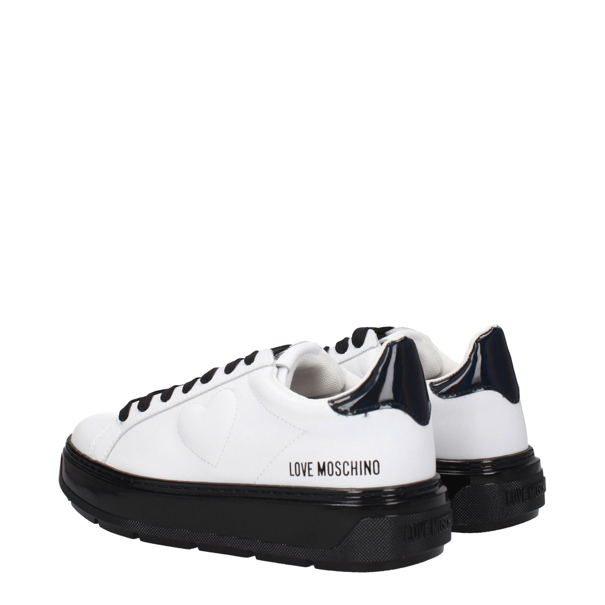 Love Moschino Sneakers Donna Pelle Bianco Nero