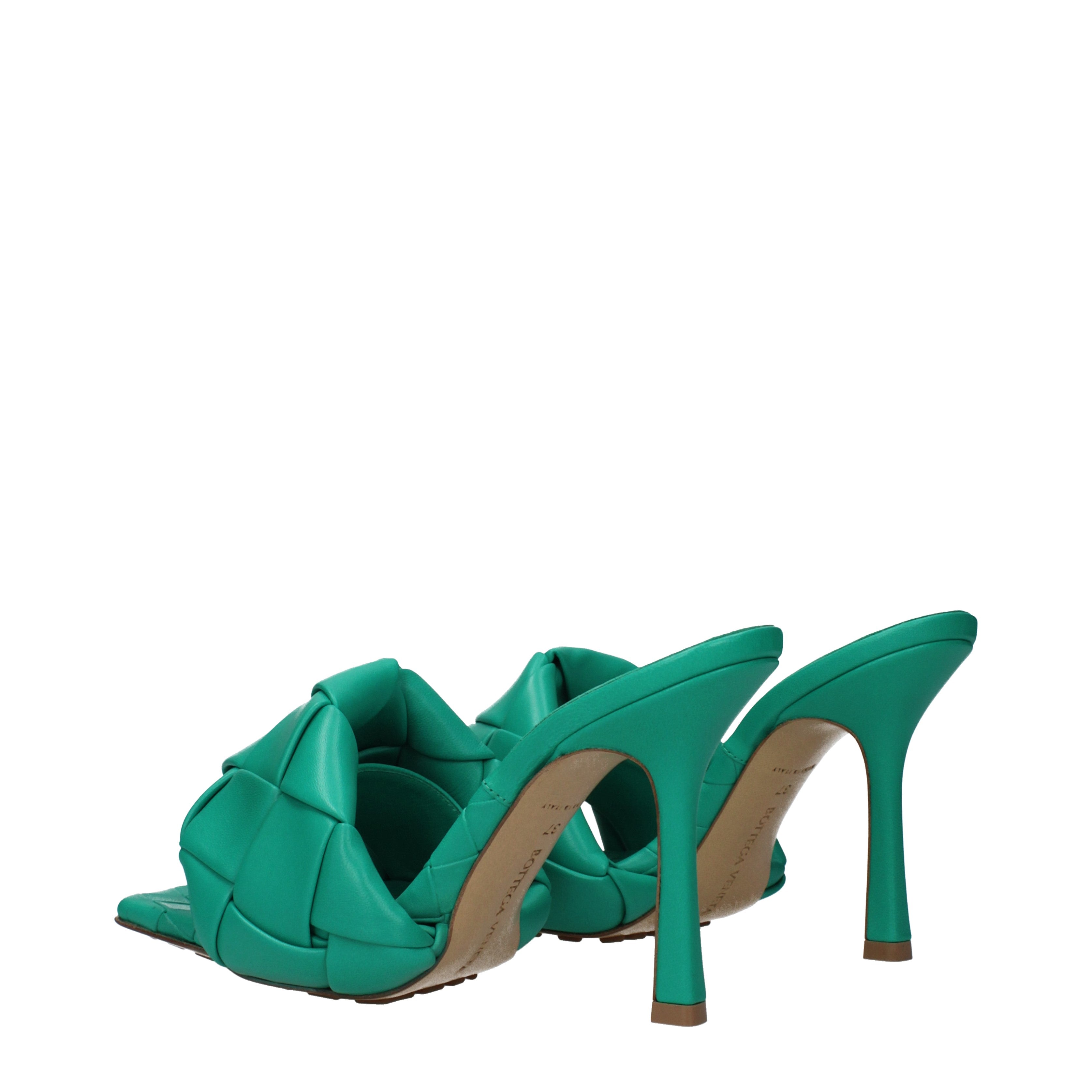 Bottega Veneta サンダル 女性 皮革 緑/Acid Turquoise | B-Exit – B
