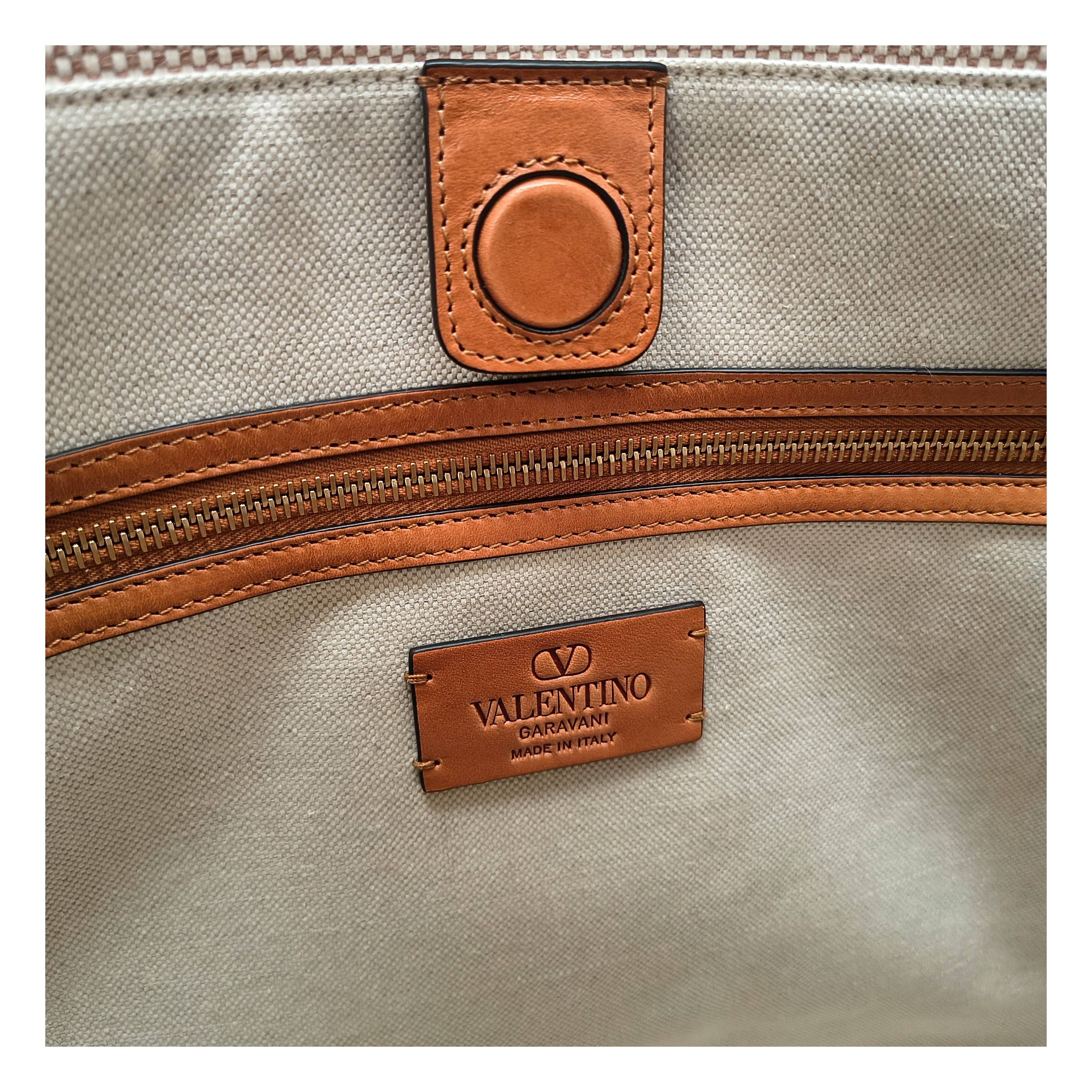 Valentino Garavani Handbags Men Fabric Beige/Tobacco | B Valentino Garavani Handbags Men Fabric Beige/Tobacco | B