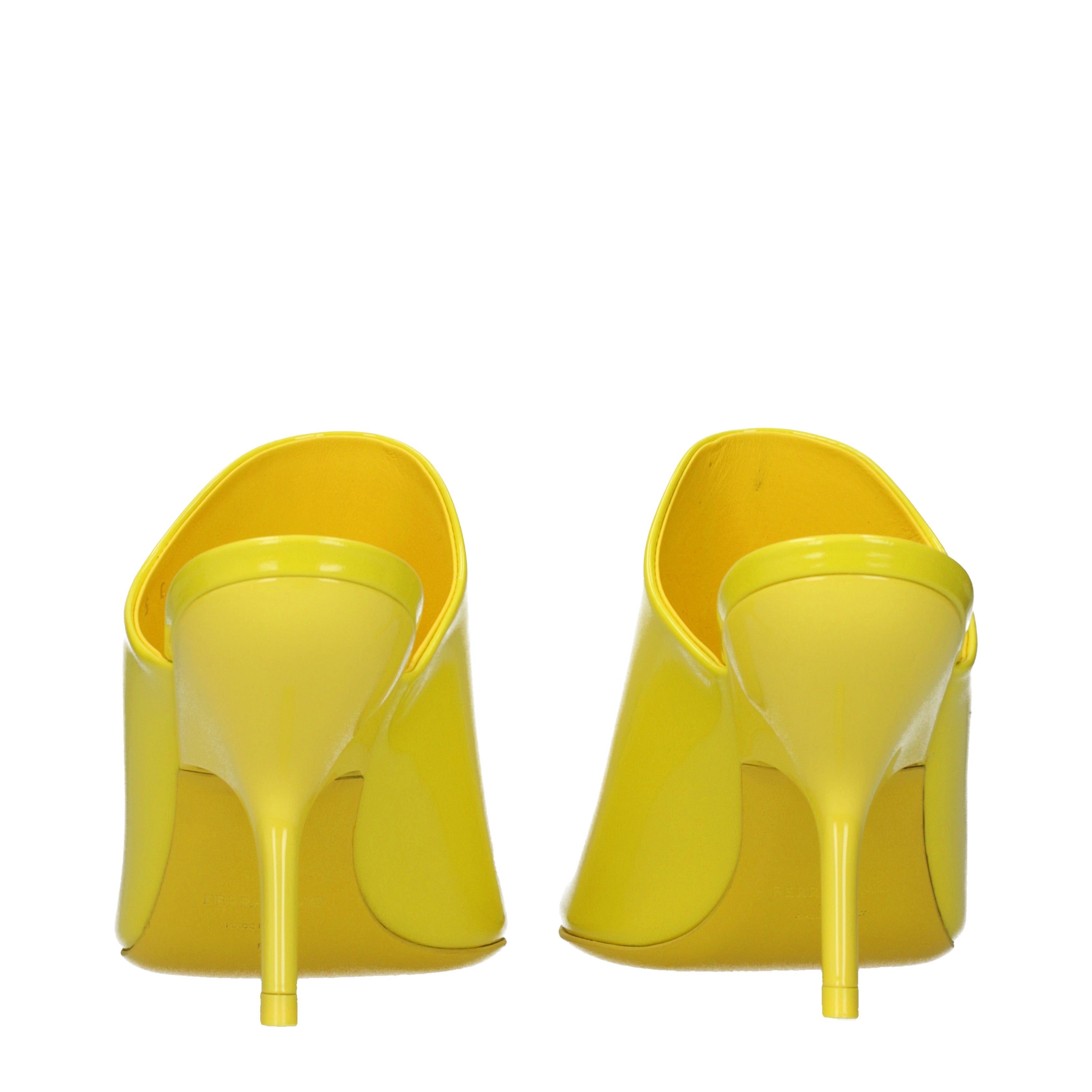 Salvatore Ferragamo Sandals Women Patent Leather Yellow | B-Exit