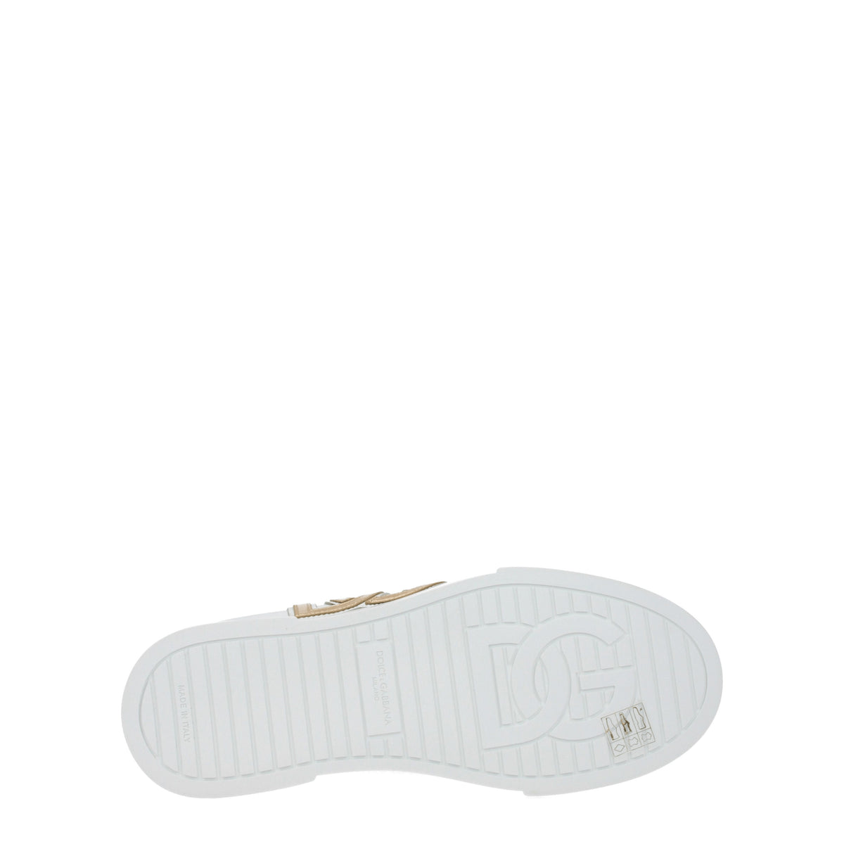 Dolce&Gabbana Sneakers Donna Pelle Bianco Oro