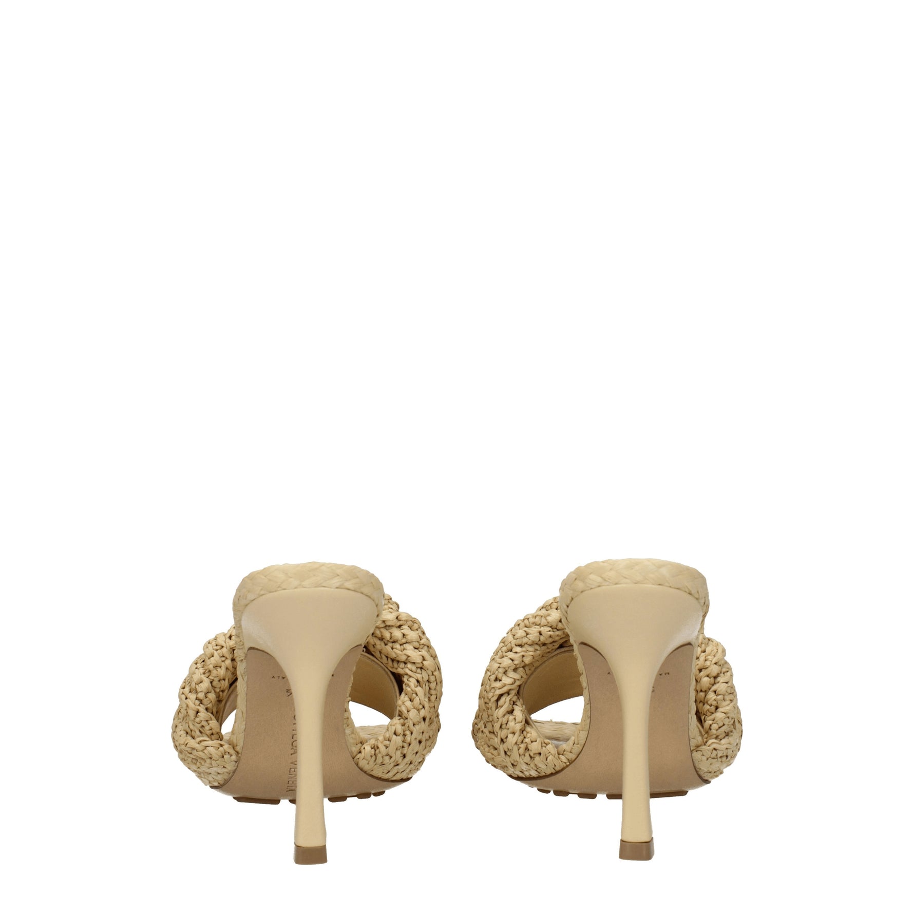 Bottega Veneta Sandali lido Donna Rafia Beige Zucchero di Canna