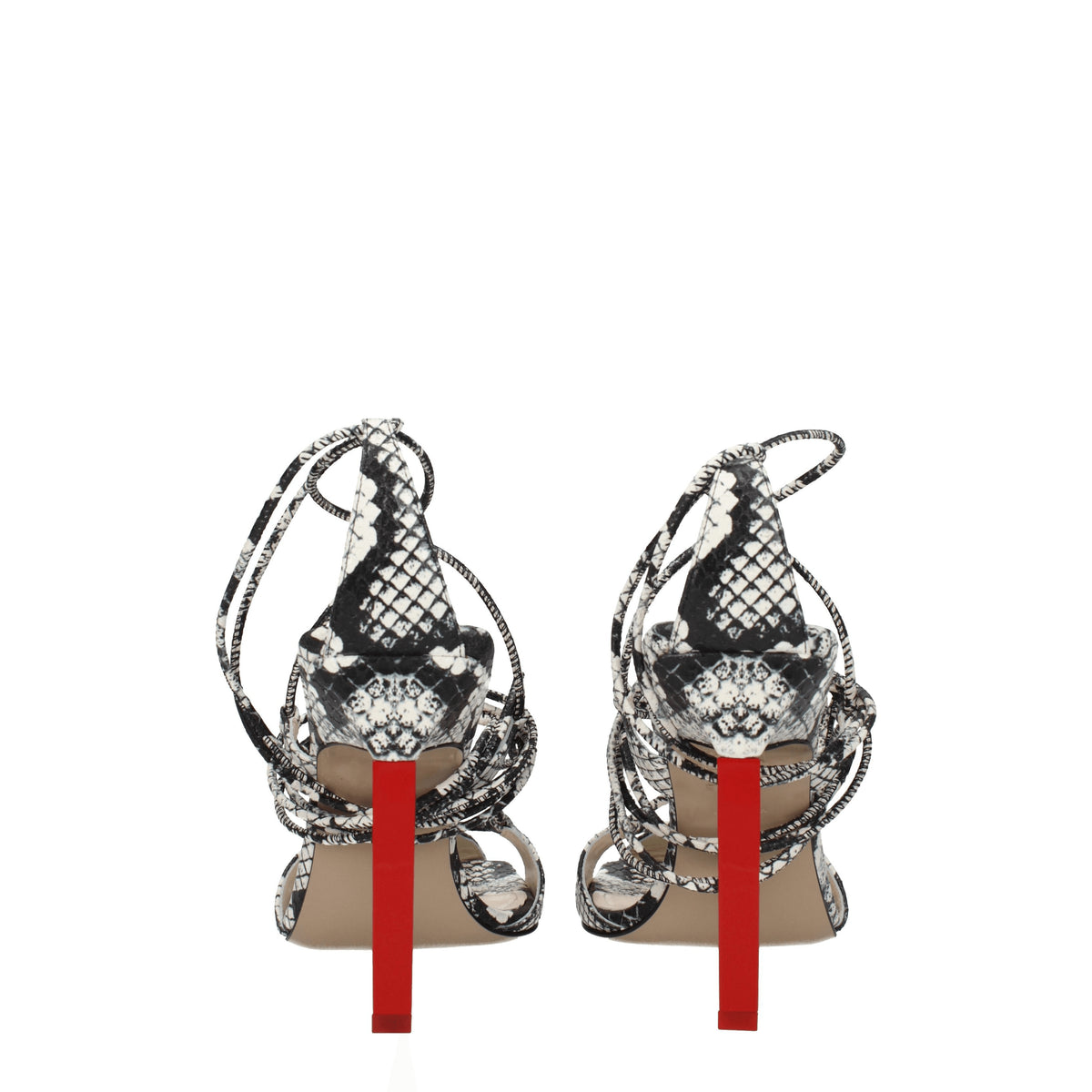 The Attico Sandali adele Donna Pelle Bianco Nero