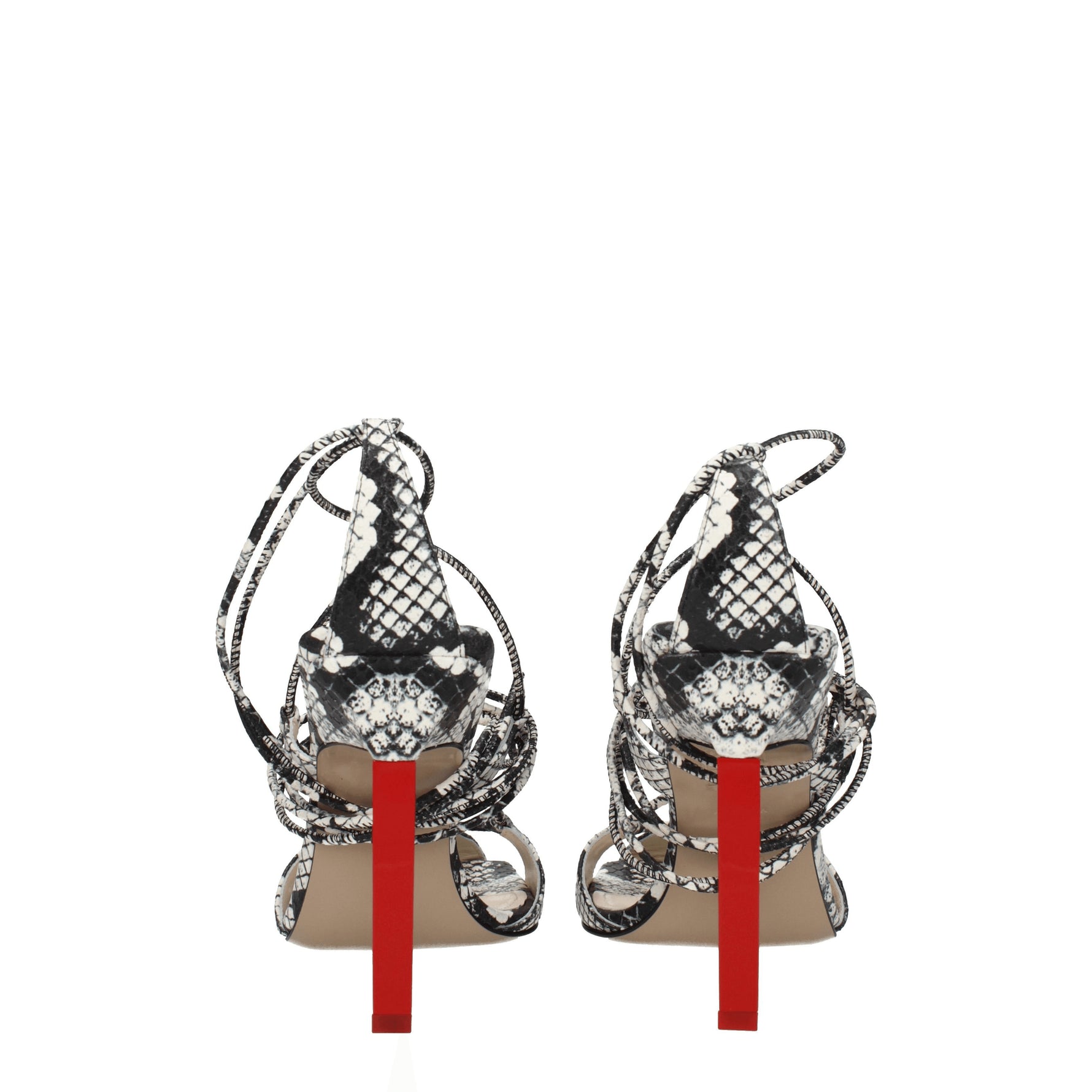 The Attico Sandali adele Donna Pelle Bianco Nero