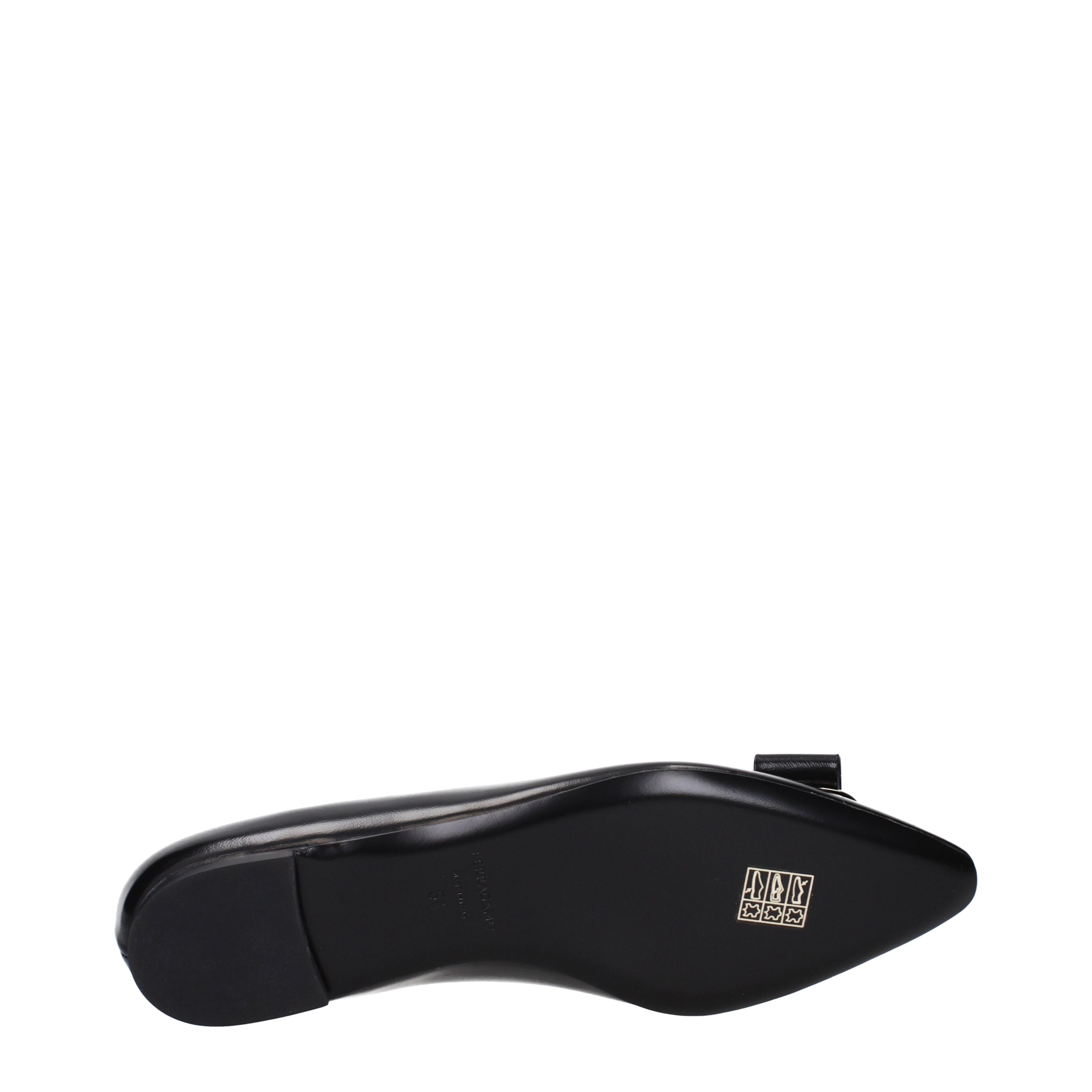 Salvatore Ferragamo Ballet Flats Women Leather Black | B-Exit – B