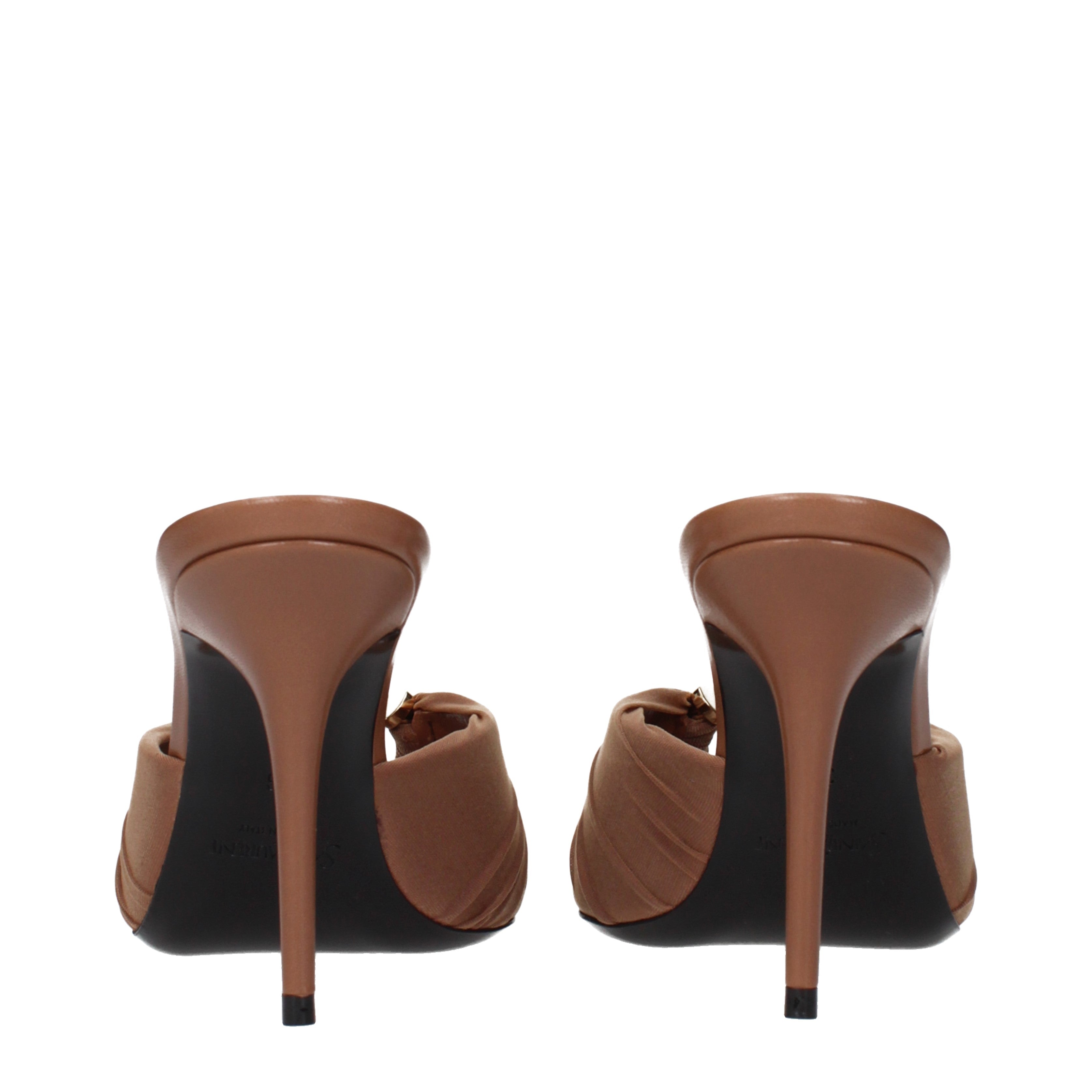 Saint Laurent Sandals Women Fabric Brown/Capuchin | B-Exit – B