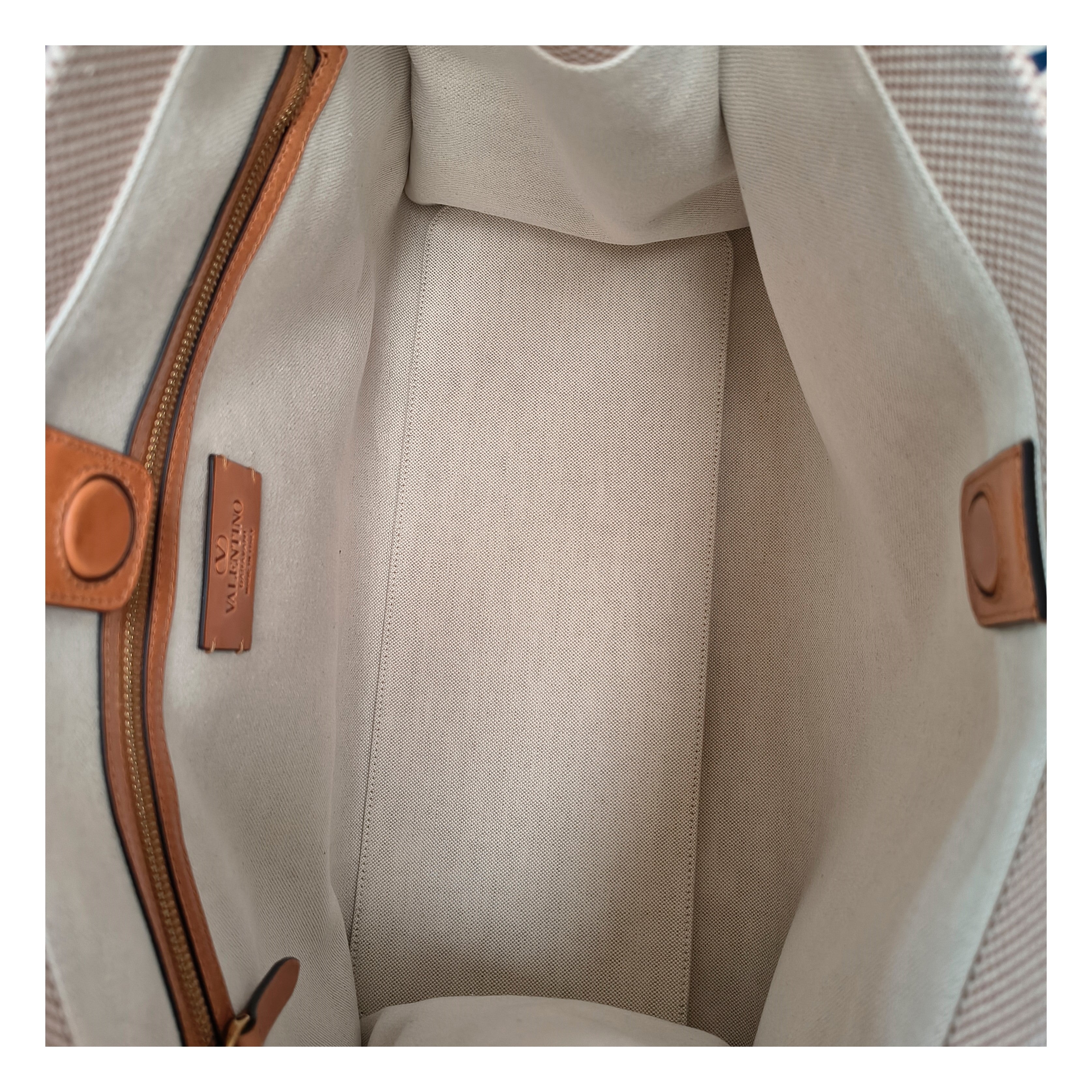 Valentino Garavani Handbags Men Fabric Beige/Tobacco | B Valentino Garavani Handbags Men Fabric Beige/Tobacco | B